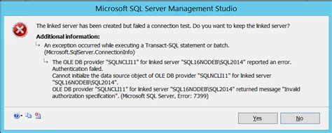 OLE DB provider "Microsoft. . Cannot create an instance of ole db provider for linked server error 7302